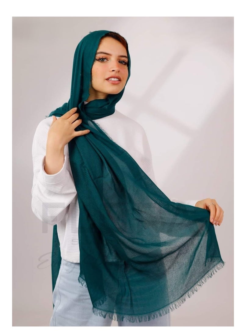 ايل طرحة و وشاح حجاب إسلامي قطن اسبونج فاخر من القطن للنساء للمناسبات والأيام العادية - مقاس (200 سم × 75 سم) 