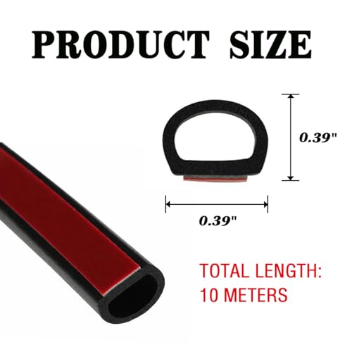 Bittwee Car Weather Stripping SelfAdhesive D Shape Rubber Soundproof Automotive Door Seal Strip for Front Rear Door Trunk Lid Window Noise Insulation Sealing Universal for SUV Truck RV328 Ft - Image 3