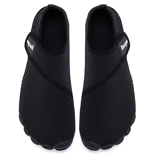 Racqua Mens Womens Water Shoes Quick Dry Barefoot Lightweight Shoes Fishing Swim Pool Beach Aqua Shoes Surfing Diving Hiking Sport Shoes Black 9.5 Women/8.5 Men - Image 3