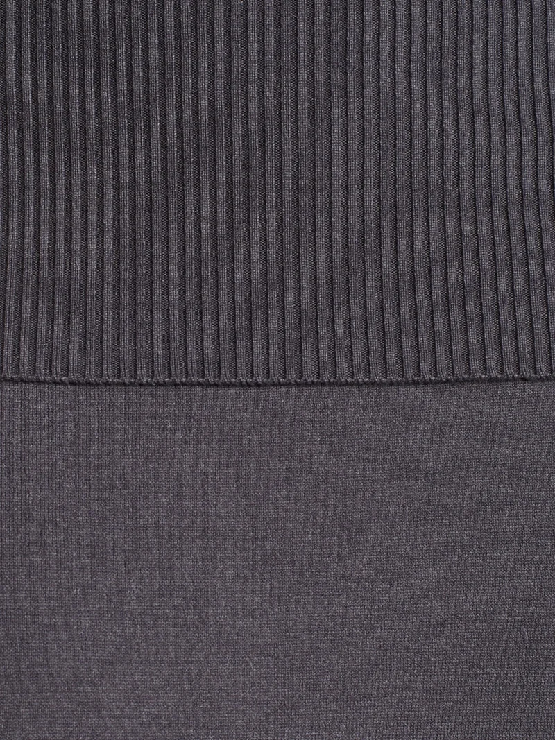 ديلفين 80114 Waisted Ribbed Flowy Knitwear Skirt-Smoke