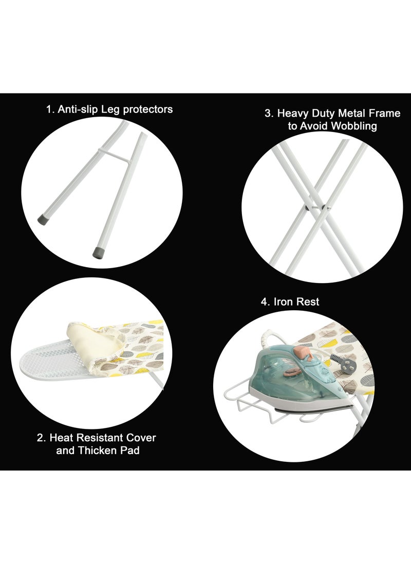 Feelings - Iron Board Virgin Multicolour Ironing Table With Iron Holder Foldable And Adjustable 96x30cm - Image 1