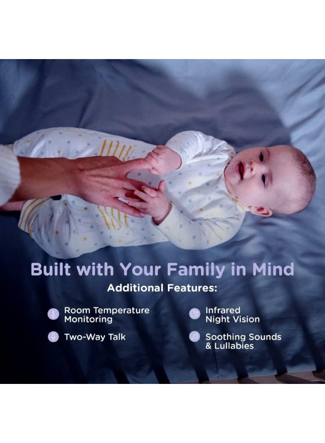 هابل متصل جهاز مراقبة الأطفال الذكي هابل كونيكتد نيرسري بال جلو - جهاز مراقبة ذكي للأطفال الرضع | مزود بإضاءة ليلية بسبعة ألوان، وكاميرا فيديو لاسلكية للمراقبة، ومحادثة ثنائية الاتجاه، ومدرب على النوم، ورؤية ليلية بالأشعة تحت الحمراء - أبيض - Image 5