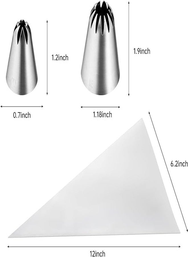 LEGACYCART8Pcs Large Piping Tips Set,Stainless Steel Icing Tips with 10 Disposable Pastry Bags for Cake Decorating - Image 3