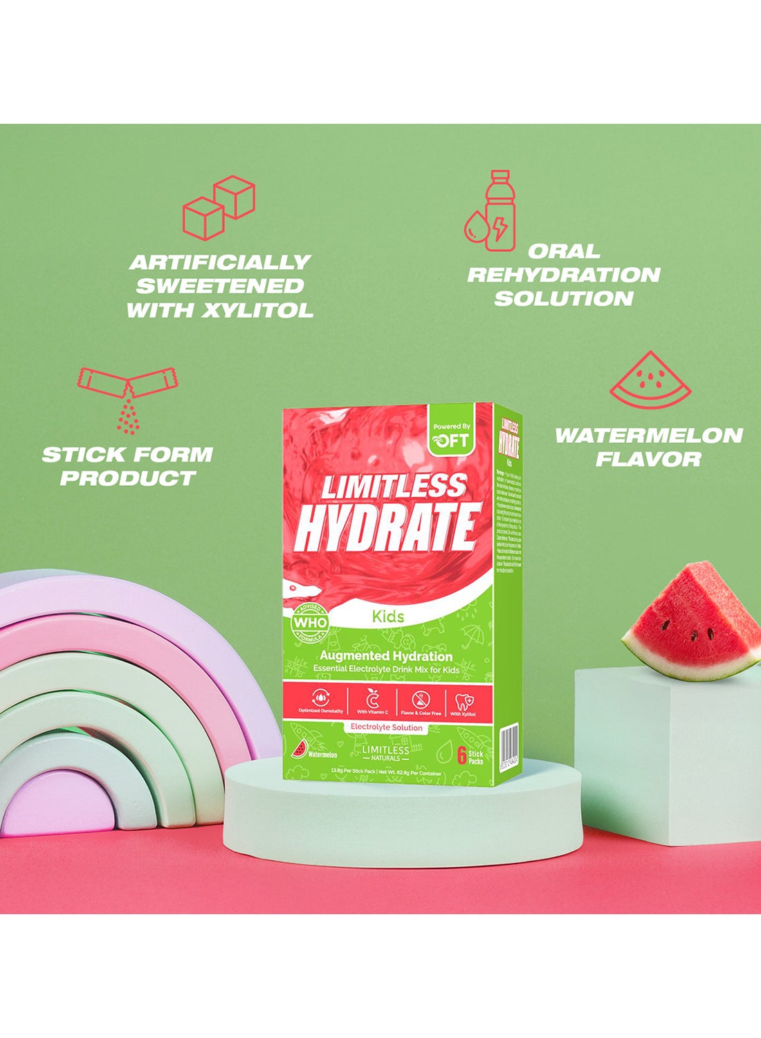 Eva Pharma Watermelon Hydrate Kids Sachets 6Pcs