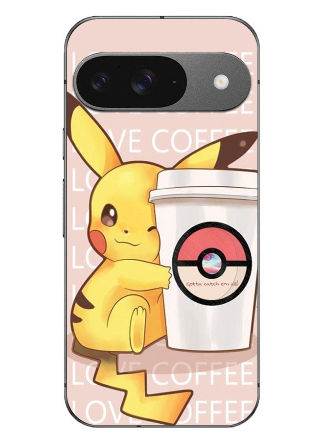 EYE CATCH Printed Protective Case Cover For Google Pixel 9 -  Pikachu & Coffee - Image 1