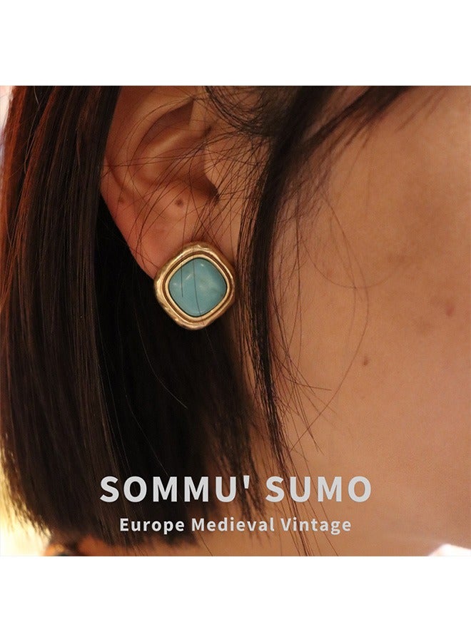 جيوان 3 قطعة مجموعة القرط قلادة الفيروز Vintage نمط الترقوة سلسلة القرط - Image 4