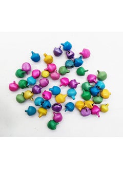 eshoppee eshoppee 200 pcs, 8mm Multicolor Metal Bell Charms Beads for Jewellery Making and Home Decoration,Art and Craft Making DIY kit  - Image 2