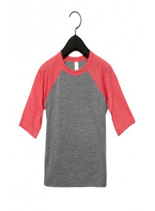BELLA+CANVAS Bella Canvas 3/4-Sleeve Baseball T-Shirt (3200T) White/Red, 5T - Image 3