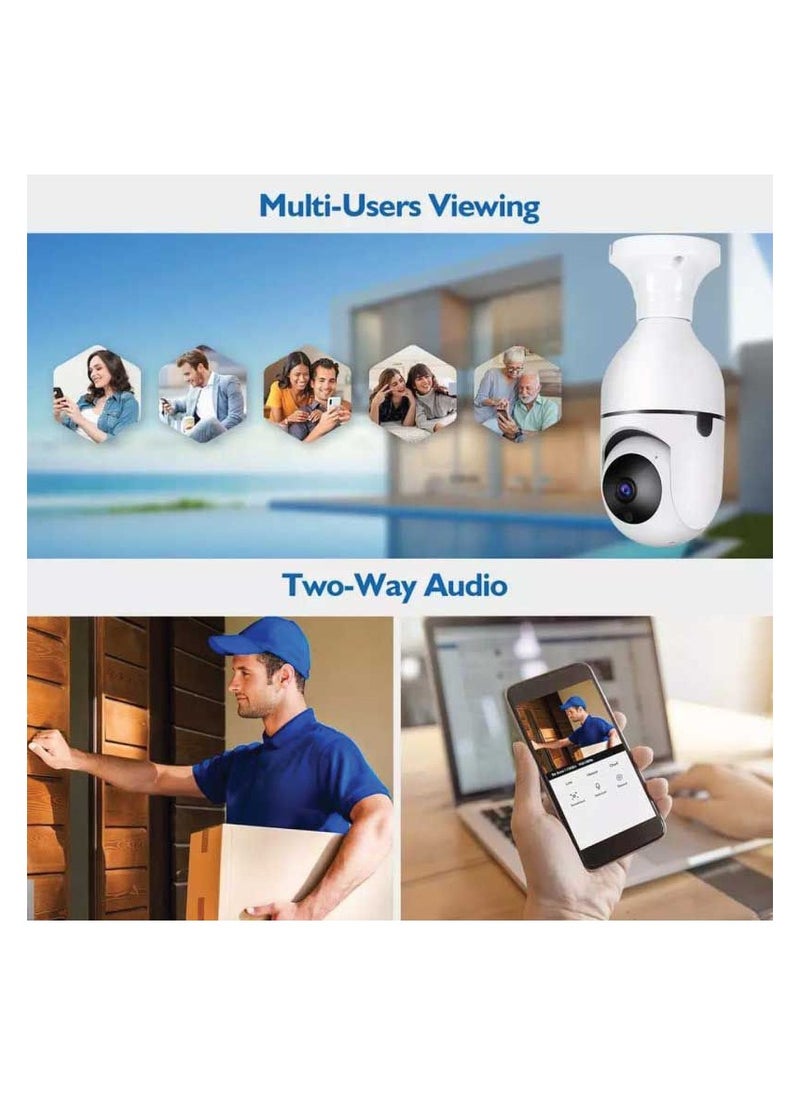 Generic - 1080p Light Bulb Camera - HD Smart Wireless WiFi Security Bulb Camera - Image 1