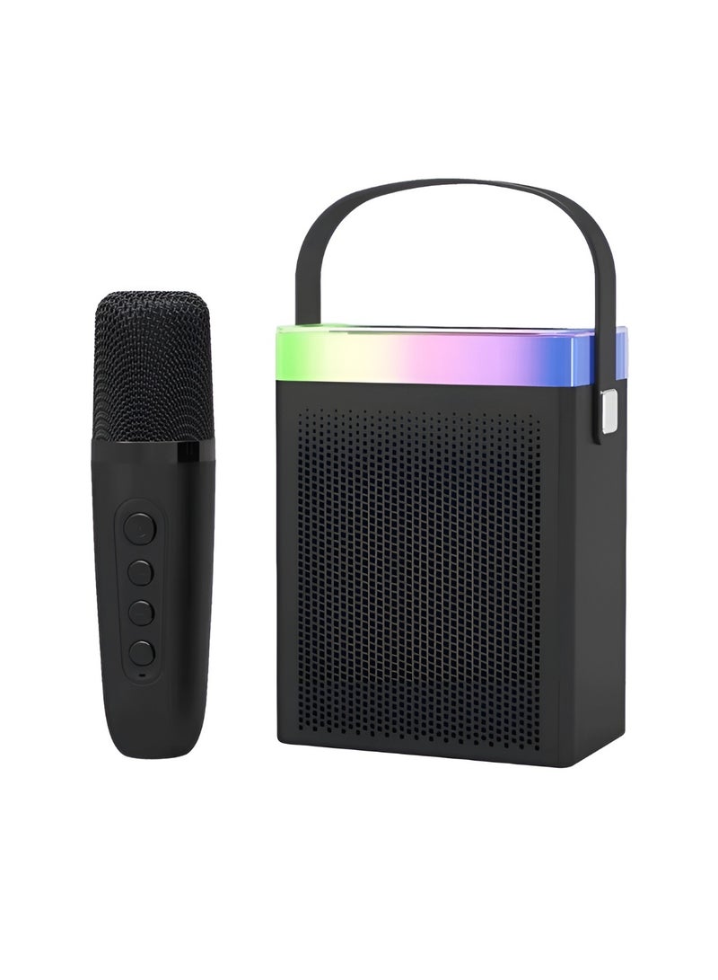 Kisonli G22 Portable Bluetooth Karaoke Speaker with Microphone – HiFi Sound – RGB Lighting – 5W Power – 1200mAh Battery – Black - Image 1