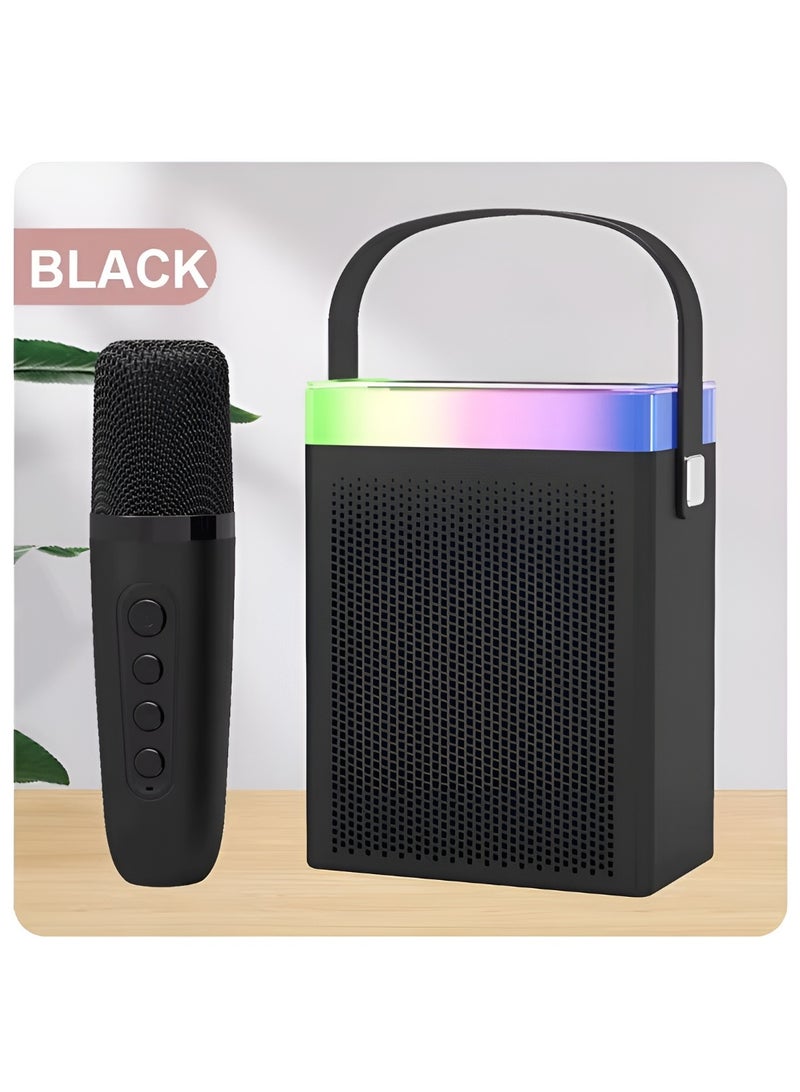 Kisonli G22 Portable Bluetooth Karaoke Speaker with Microphone – HiFi Sound – RGB Lighting – 5W Power – 1200mAh Battery – Black - Image 4