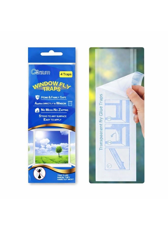 Garsum Fly Clear Window Fly Traps Bug Fly Killer Window Decal Non-Toxic，12 Pieces - Image 1