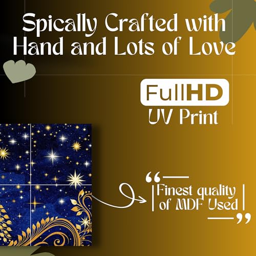 Nozvera 8 Pcs Radha Krishna MDF Wall Painting, UV Sparkle Laminated, 25x48 Inch Panel Art for Living Room & Home Decor - Image 2