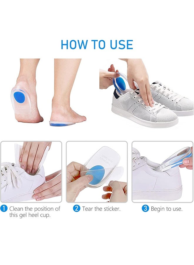 KANGLI 1 Pair Silicone Cup-Shaped Heel Support Insoles – Shock Absorbing Gel Cushion Pads for Foot Pain Relief, Plantar Fasciitis, and Daily Comfort - Image 5