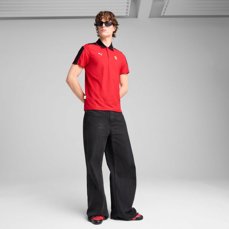 PUMA Scuderia Ferrari HP Race MT7 Mens Red Polo Shirt - Image 3