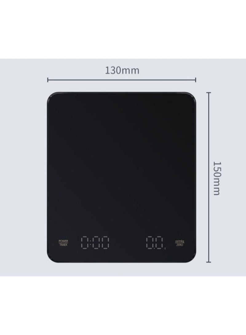 مقياس القهوة الصغيرة مع توقيت ، مقياس الإسبريسو القابل لإعادة الشحن USB-C ، مقياس دقيق 2kg / 0.1g للإسبريسو والصب فوق القهوة ، مقياس المطبخ الرقمي المحمول مع توقيت التلقائي - Image 2