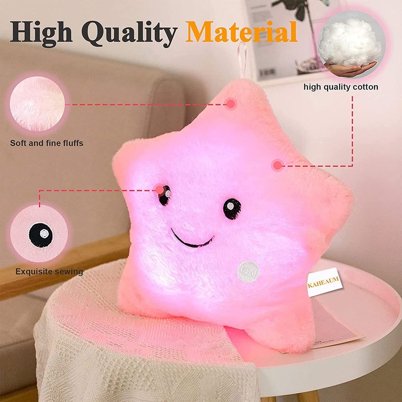 KAHEAUM Light Pillows Decorative Throw Pillows with Inserts Included Plush Doll Pillow Plush Toy for Girls Kids Childrens Day Gifts Pink Throw Pillows for Bed Lumbar Throw Pillow - Image 4