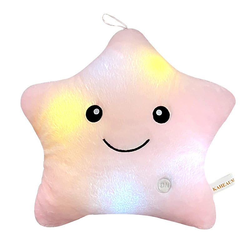 KAHEAUM Light Pillows Decorative Throw Pillows with Inserts Included Plush Doll Pillow Plush Toy for Girls Kids Childrens Day Gifts Pink Throw Pillows for Bed Lumbar Throw Pillow - Image 1