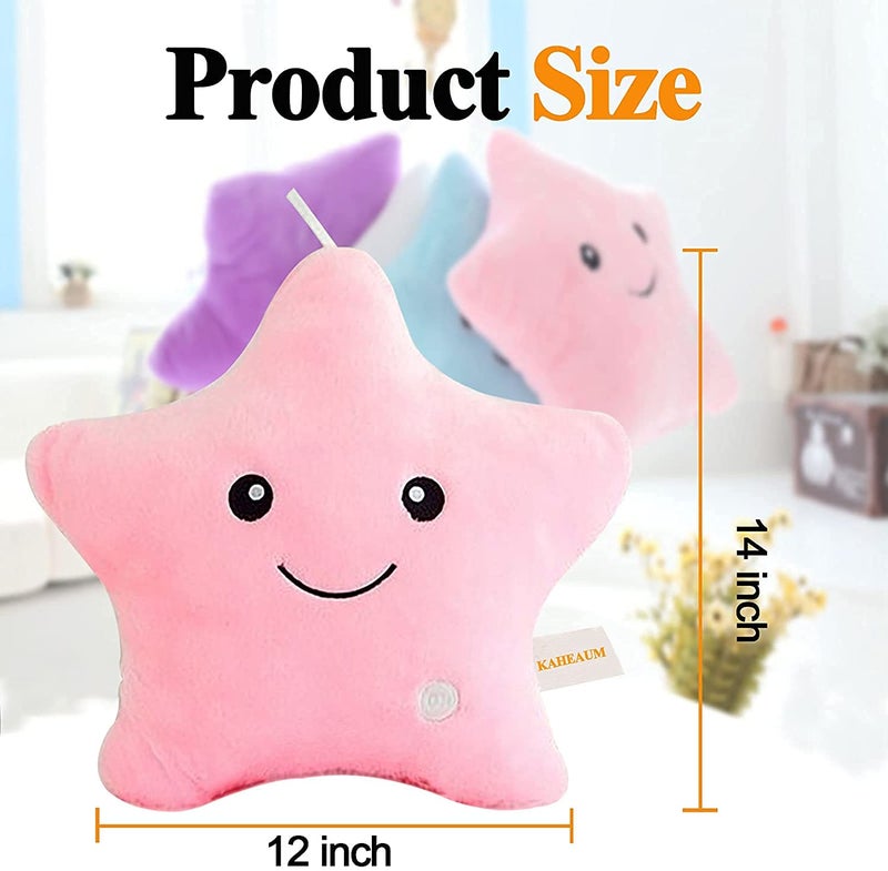 KAHEAUM Light Pillows Decorative Throw Pillows with Inserts Included Plush Doll Pillow Plush Toy for Girls Kids Childrens Day Gifts Pink Throw Pillows for Bed Lumbar Throw Pillow - Image 3