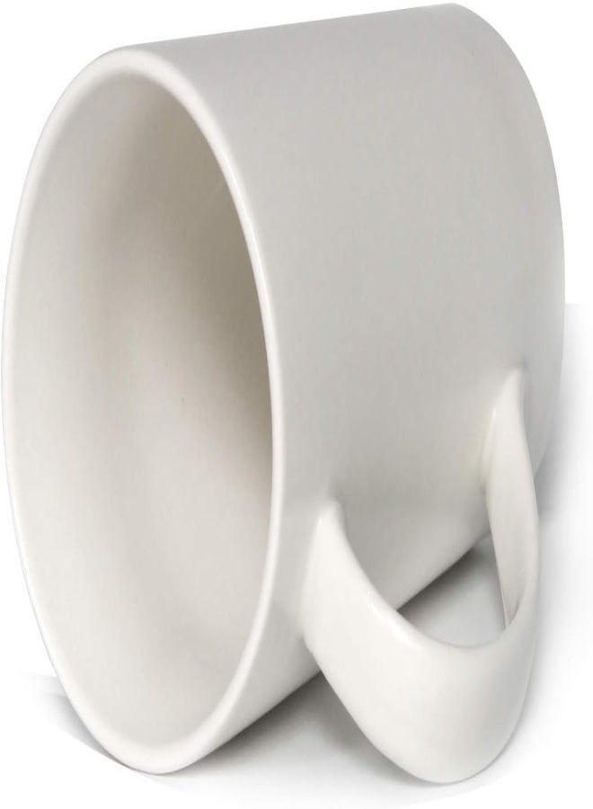 Smilatte 20 oz Large Coffee Mugs, M007 Plain Tall Ceramic Cup with Handle for Dad Men, Set of 2, White - Image 5