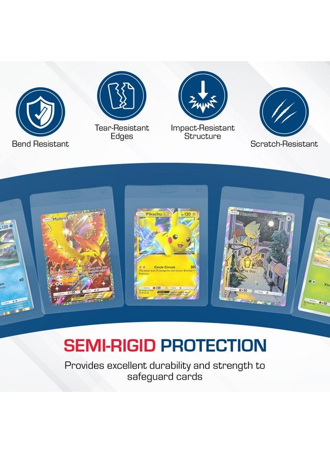 BCW - Semi Rigid Card Holder - 50 Ct Trading Card Sleeves | Psa, Bgs, Sgc & Csg Grading Submission Sleeves For Cards | Sports Card, Mtg Card Sleeves, Pokemon Card - Save Or Grade! - Image 1