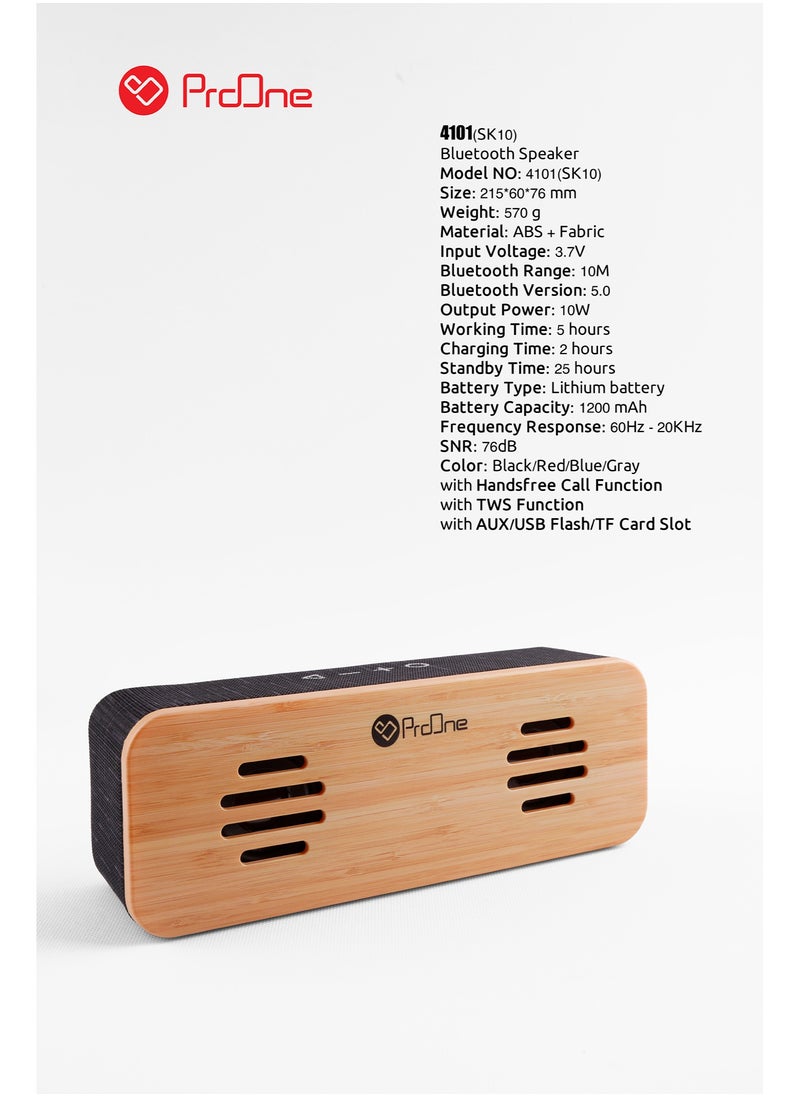 ProOne - ProOne PSB4101 Portable Wireless Speaker, True Wireless Stereo,Portable Bluetooth speaker, Waterproof Sound box Dual 5W Speakers,UP to 7-Hour Playtime Supports TF Card, AUX, Micro USB, - Image 1