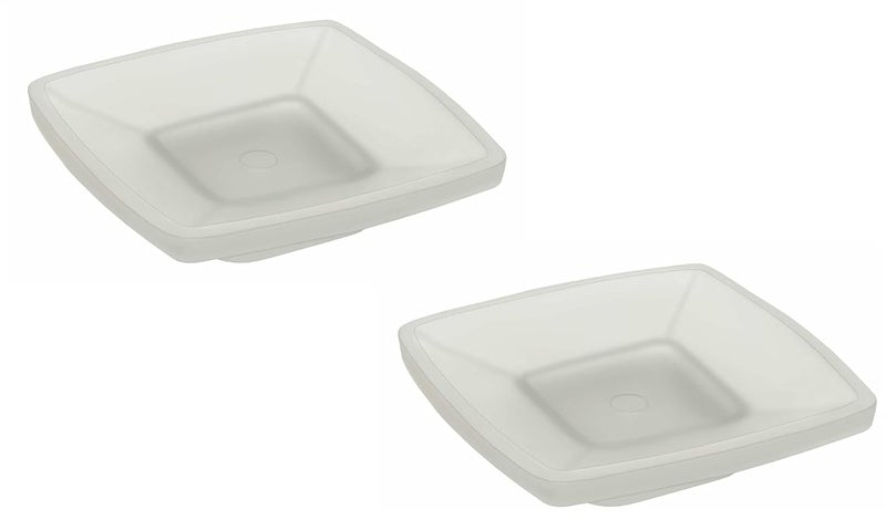 PEFKO PFK043 Table Deck Mounted Frosted Glass Soap DishSoap CaseSoap Holder for BathroomWashbasinKitchen Square Combo Pack of 2 - Image 1