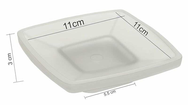 PEFKO PFK043 Table Deck Mounted Frosted Glass Soap DishSoap CaseSoap Holder for BathroomWashbasinKitchen Square Combo Pack of 2 - Image 4