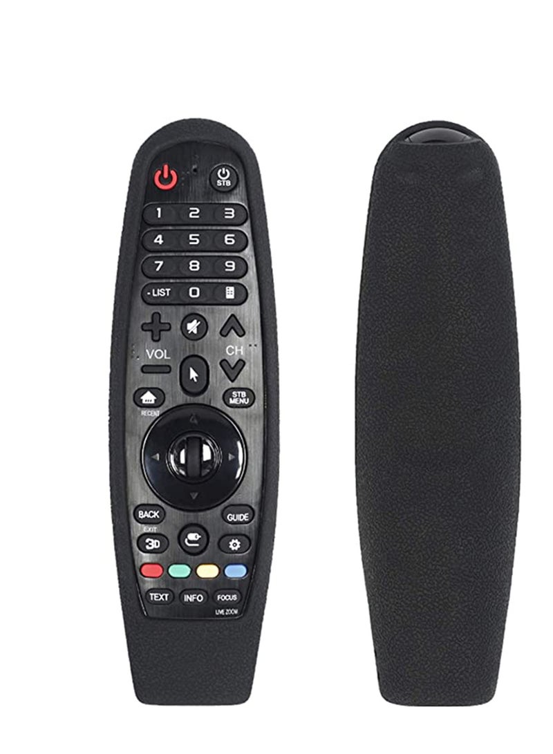 Y&D Silicone Protective Cover TV Remote Control Case,Black Shockproof Protector Non-slip for LG AN-MR600/ AN-MR650/ AN-MR18BA with Lanyard Smart Home Accessory - Image 1
