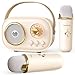 heetipuk Mini Karaoke MachineWhite Elephant GiftsStocking Stuffers for TeenChristmas Gifts for 312 Years Old Portable Bluetooth Speaker with Wireless Microphone for Kids Boys GirlsBeige - Image 3