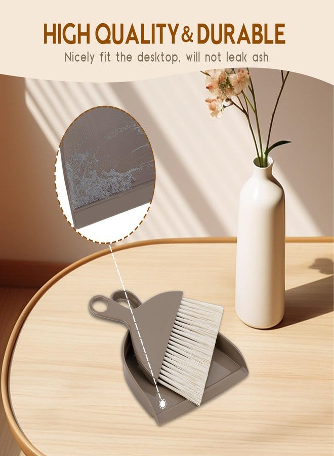 THINKLEARN 2PCS Small Broom and Dustpan Set, Mini Dust Pan and Brush, Hand Whisk for Pets, Kids, Desk, Home, Camping, Brown Cleaning Supplies - Image 4