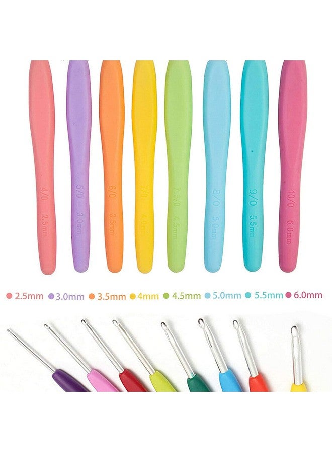 JERN Knitting Ergonomic Knitting Crochet Hook Knit Needle Kit Set Organizer With 16 Pieces Soft Grip Handles Hooks (Green, Large) - 53Pcs(Aluminum), Aluminum, Aluminum, Metal - Image 4