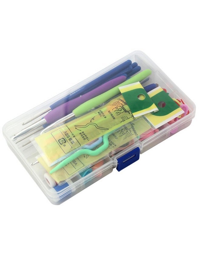 JERN Knitting Ergonomic Knitting Crochet Hook Knit Needle Kit Set Organizer With 16 Pieces Soft Grip Handles Hooks (Green, Large) - 53Pcs(Aluminum), Aluminum, Aluminum, Metal - Image 3