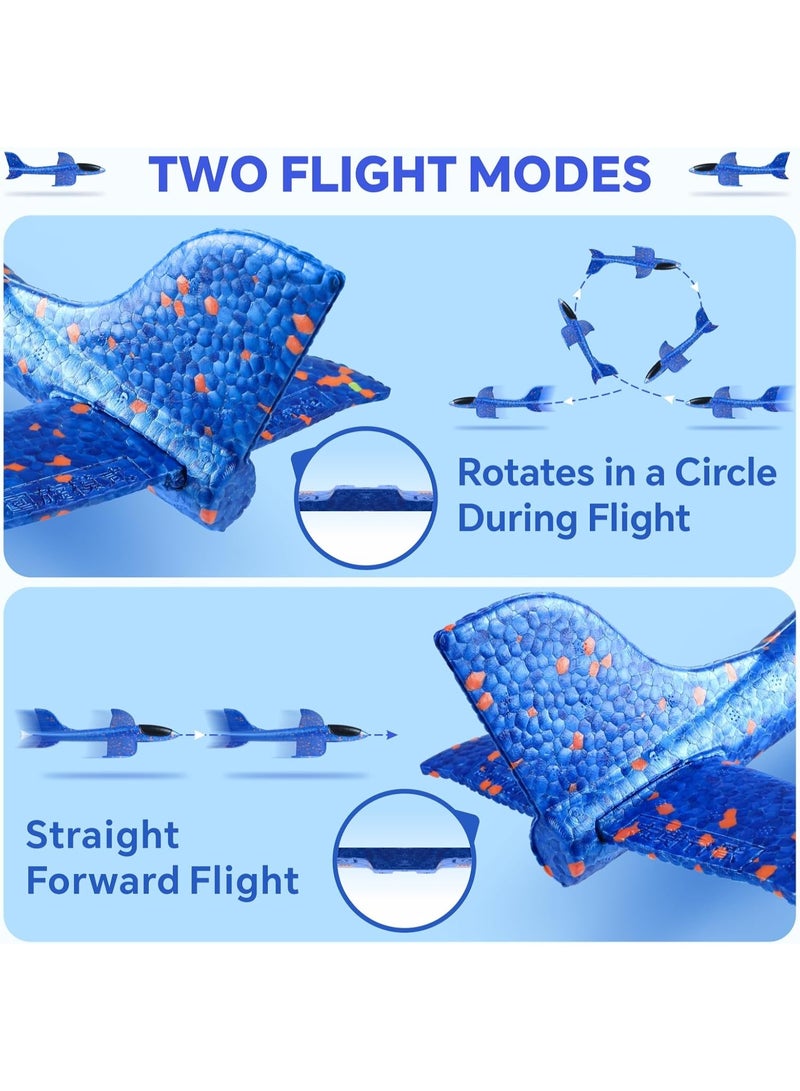 Foam Glider Airplane Kit with Launcher Gun, 2 DIY Flying Planes for Kids, Blue & Red - Image 5
