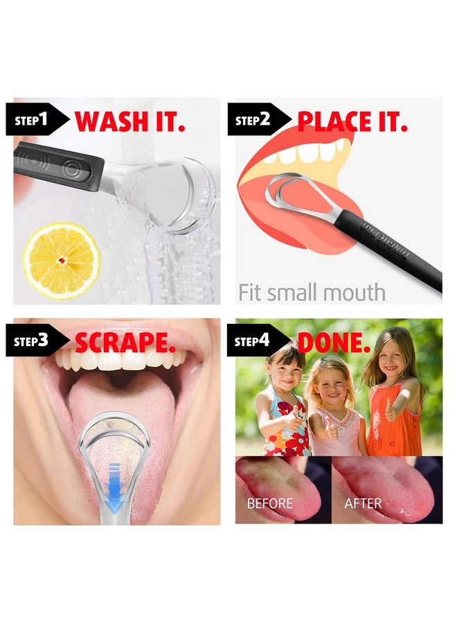 Cbiumpro 4-Pack Tongue Scraper, Metal Tongue Scraper for Adults & Kids, Durable Stainless Steel Tongue Scraper, Tongue Cleaner with Travel Case - Image 3