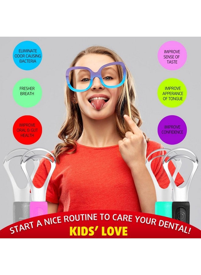 Cbiumpro 4-Pack Tongue Scraper, Metal Tongue Scraper for Adults & Kids, Durable Stainless Steel Tongue Scraper, Tongue Cleaner with Travel Case - Image 4