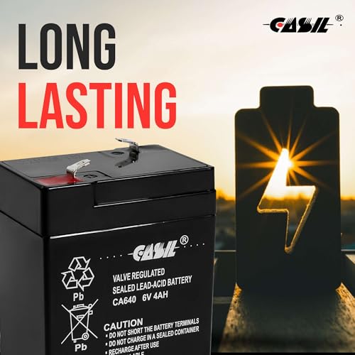 Casil CA640 6V 4Ah SLA/AGM Sealed Lead Acid Maintenance-Free Rechargeable Battery – F1 Terminals - Image 4