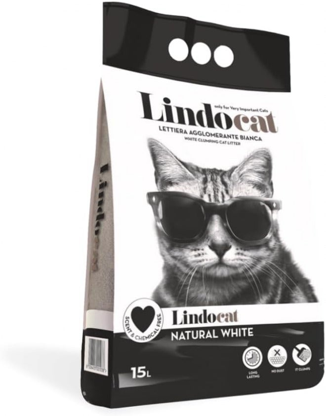 LindoCat Natural White Cat Litter 15L