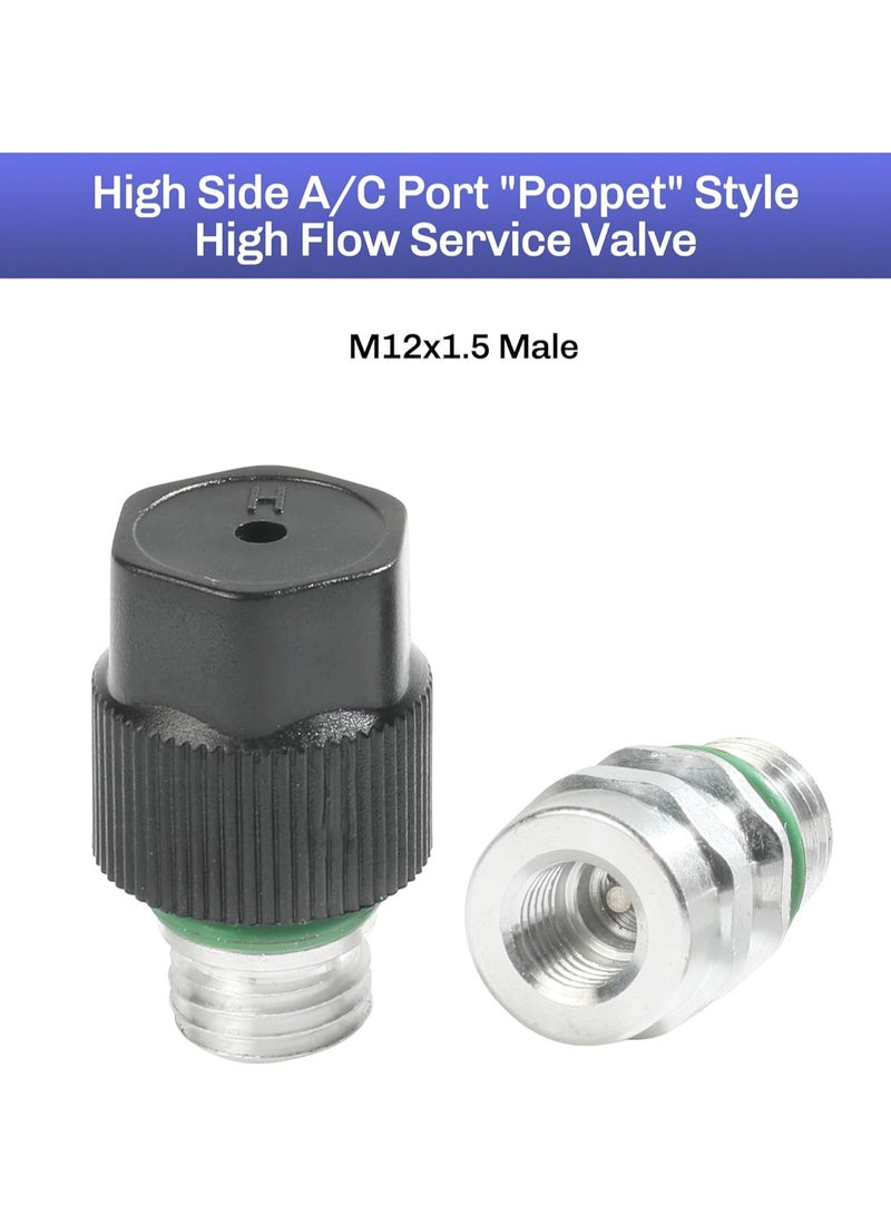 طقم قلب صمام تكييف الهواء، غطاء وصمام تيار متردد R12 R134a مع ختم تفلون، صمام خدمة مكيف الهواء للتبريد، طقم أغطية ختم منفذ شحن نظام تكييف الهواء والسيارات - Image 3