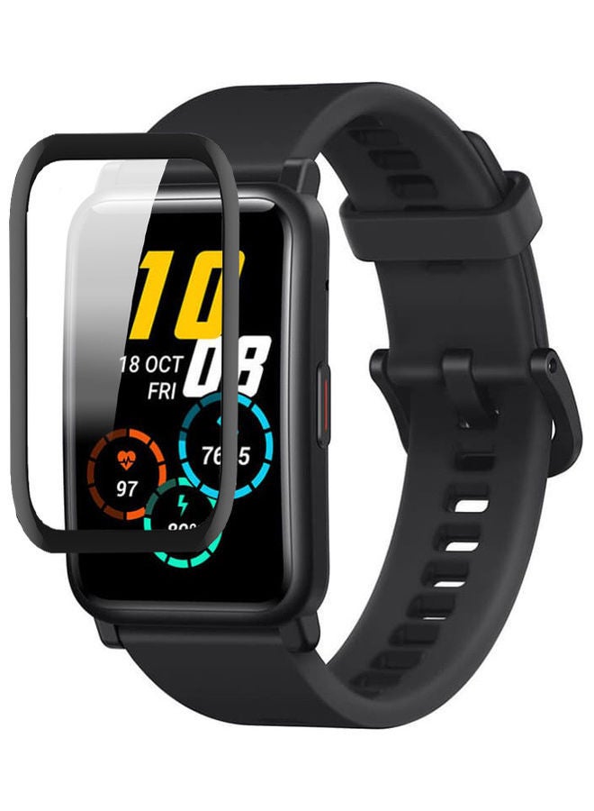 NIBEMINENT Full Coverage Curved Screen Protector For Huawei Honor Watch ES Clear/Black  - Image 2