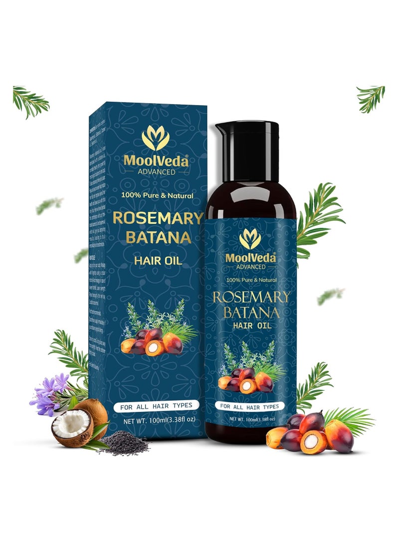 Moolveda زيت باتانا إكليل الجبل النقي من مولفيدا لنمو الشعر من الدكتور سيبي، مصدره هندوراس | يعزز كثافة الشعر ولمعانه وقوته وصحته | يكافح تساقط الشعر | (100 مل) - Image 1