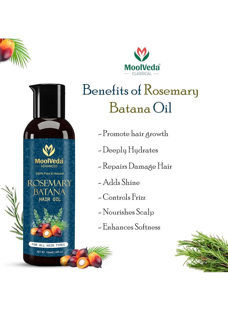 Moolveda زيت باتانا إكليل الجبل النقي من مولفيدا لنمو الشعر من الدكتور سيبي، مصدره هندوراس | يعزز كثافة الشعر ولمعانه وقوته وصحته | يكافح تساقط الشعر | (100 مل) - Image 3