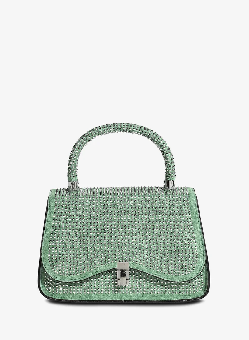 Haute Sauce Studded Top Handle Handbag - Parrot Green