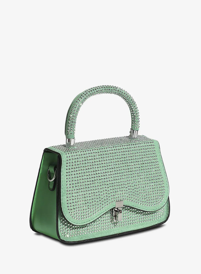 Haute Sauce Studded Top Handle Handbag - Parrot Green