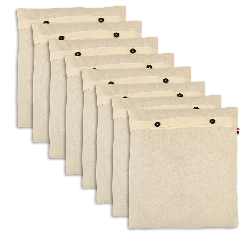 SOLSTICE Cotton Saree Covers/Bags For Storage Combo Of 16 X 14 (Inches) For Clothes Covers, Storage Bag, Travelling, Wardrobe Organizer Set Of (6), White - Image 1