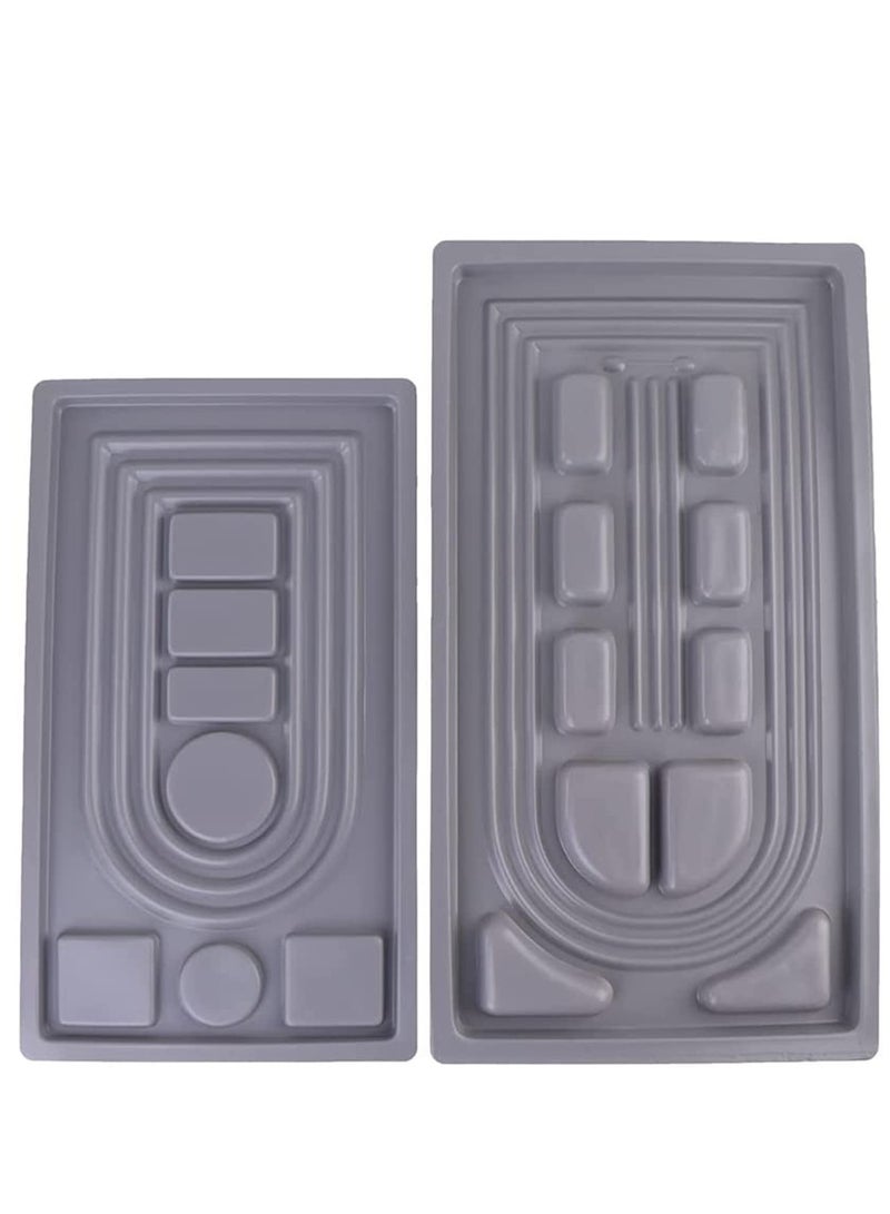 Bead Board, Large Bead Design Board, 3 U-Shape and 3 Straight Channels, 16"-19" Bracelet Design Board Flocked Bead Board Mats Necklace Beading Jewelry Organizer Tray DIY Jewelry Making Tray, 2Pack  - Image 4