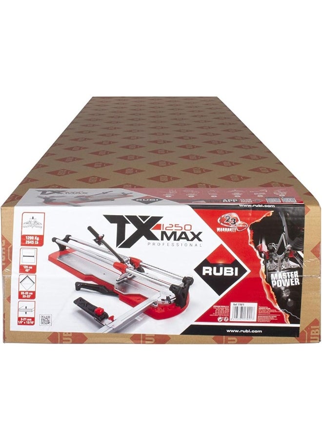 Rubi - Rubi | Professional Manual Tile Cutter With High-Performance Multipoint Breaker | Intensive Cutting Of All Types Of Ceramic, Porcelain And Extruded Tiles | Tx-1250 Max Manual Cutter - Image 1