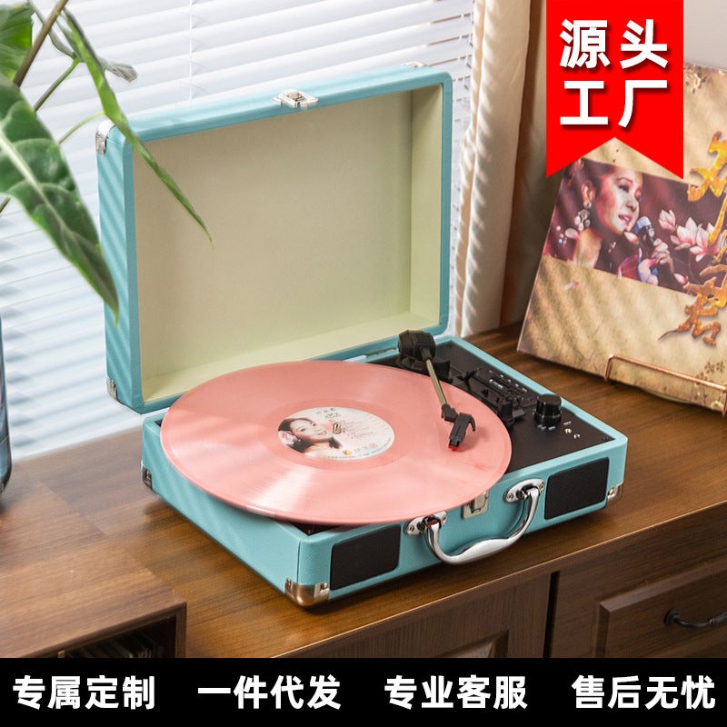 Integrated Bluetooth Vinyl Record Player Portable Portable Multi-Function Gramophone Retro Record Player Bluetooth Model - Image 2