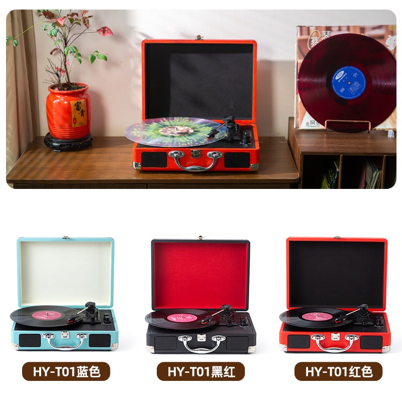 Integrated Bluetooth Vinyl Record Player Portable Portable Multi-Function Gramophone Retro Record Player Bluetooth Model - Image 4