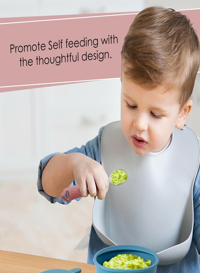 Cubkins Steel Head Spoon with Early Feeding Bendable Training Spoon for Feeding Baby | Non Toxic, Food Safe and BPA Free | Washable and Reusable (Raspberry) - Image 2